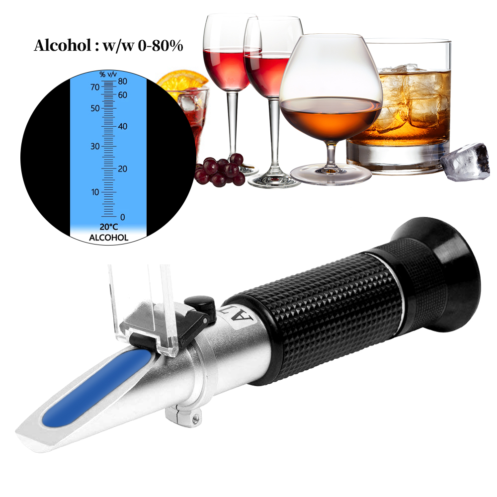 Marine Aquarium Refractometer - Handheld Alcohol Refractometer 0-80% Alcoholgehalte Tester