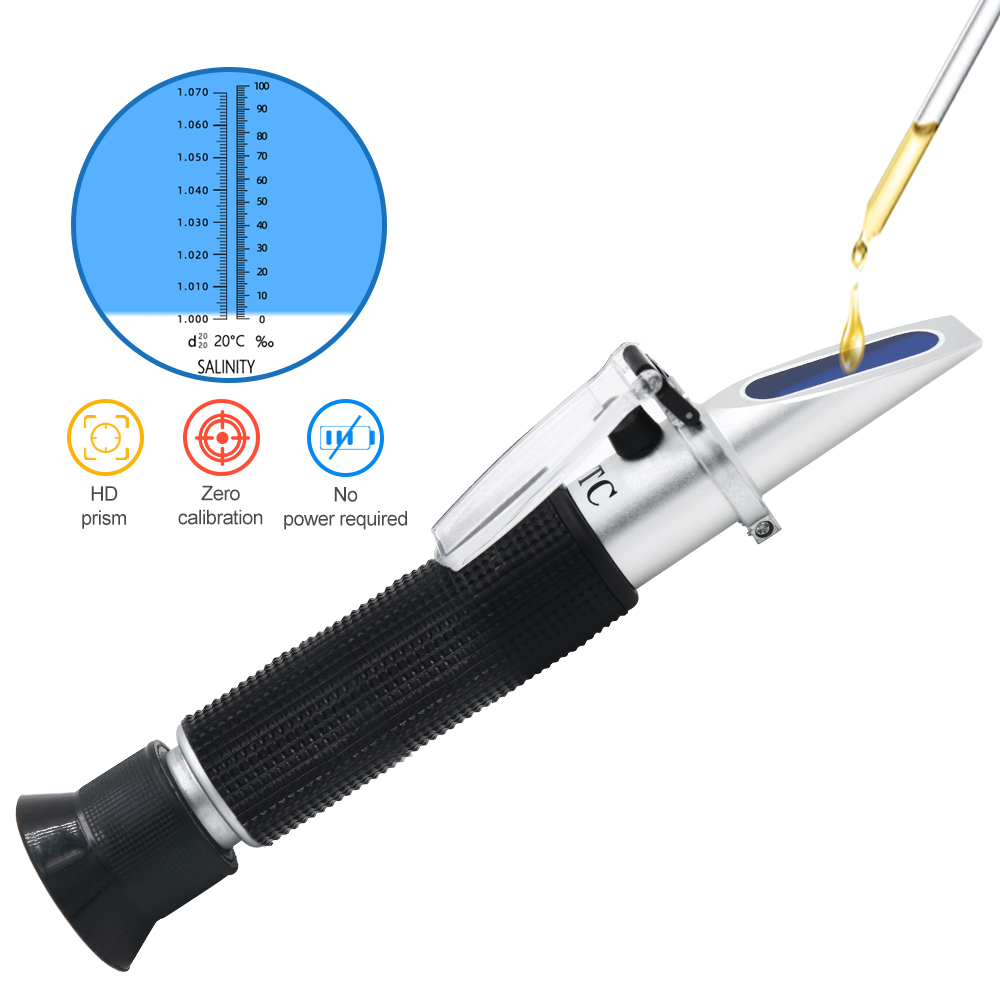 Marine Aquarium Refractometer - Handheld Zoutgehalte Refractometer 0-100% Salinometer 1.000-1.070SG